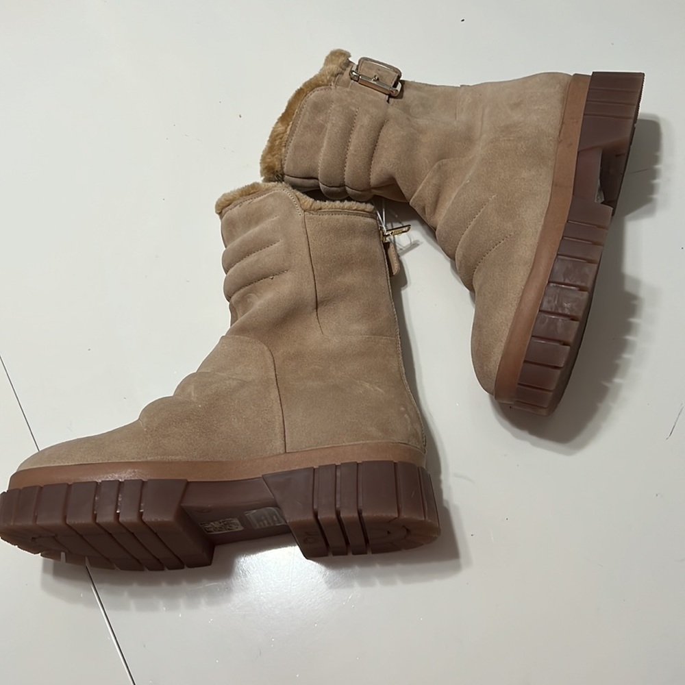 New! Free People Fable Platform Suede Quilted Fur Lined Lug Sole Boots S… - Picture 4 of 13